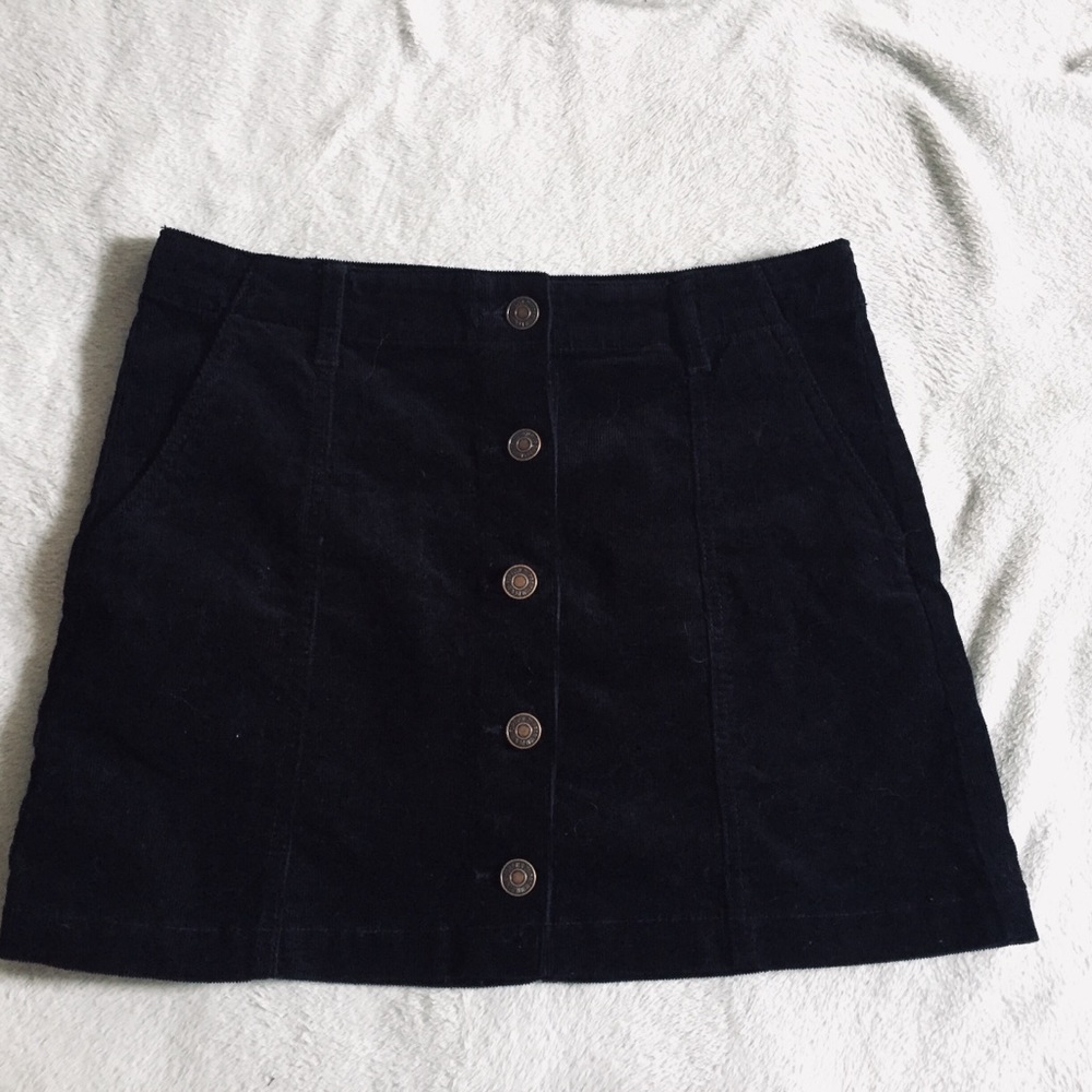 Button Down Corduroy Skirt